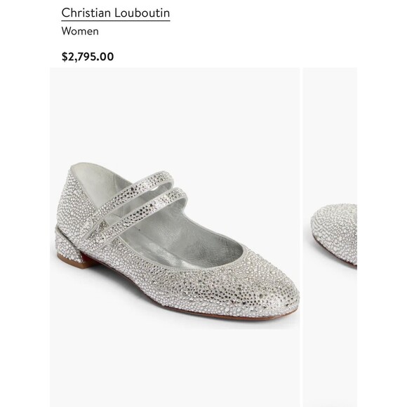 CHRISTIAN LOUBOUTIN MISS JANE STRASS CRYSTAL Flat Shoe Size EU 38.5/8.5 - Picture 16 of 16